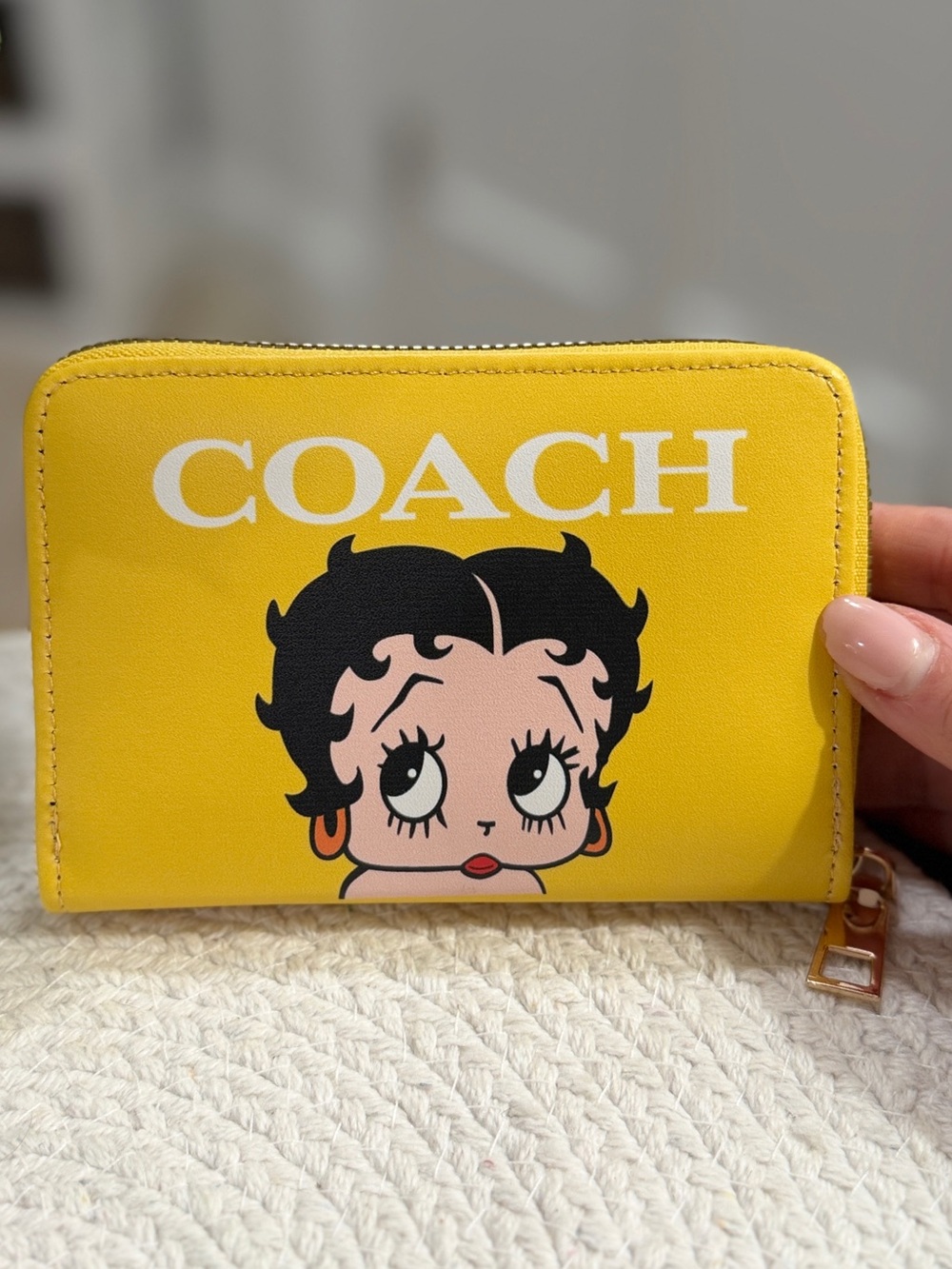 Coach Betty Boop Yellow Zip Wallet